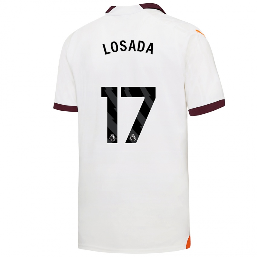 Kinderen Vicky Losada #17 Wit Uitshirt Uittenue 2023/24 T-Shirt