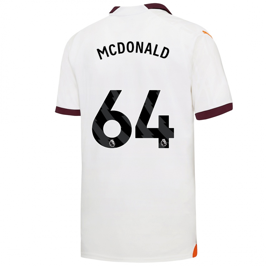Kinderen Rowan Mcdonald #64 Wit Uitshirt Uittenue 2023/24 T-Shirt