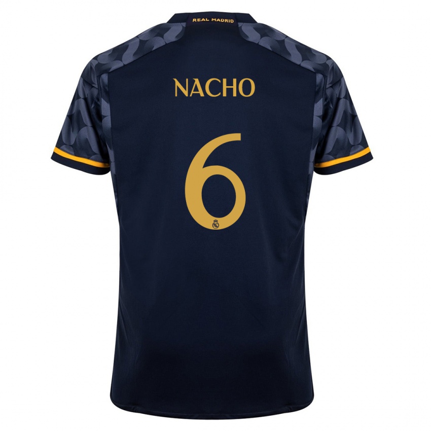 Kinderen Nacho Fernandez #6 Donkerblauw Uitshirt Uittenue 2023/24 T-Shirt
