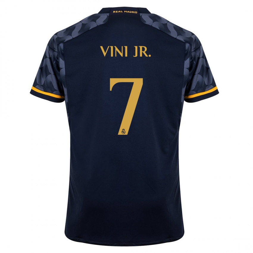 Kinderen Vinicius Junior #7 Donkerblauw Uitshirt Uittenue 2023/24 T-Shirt
