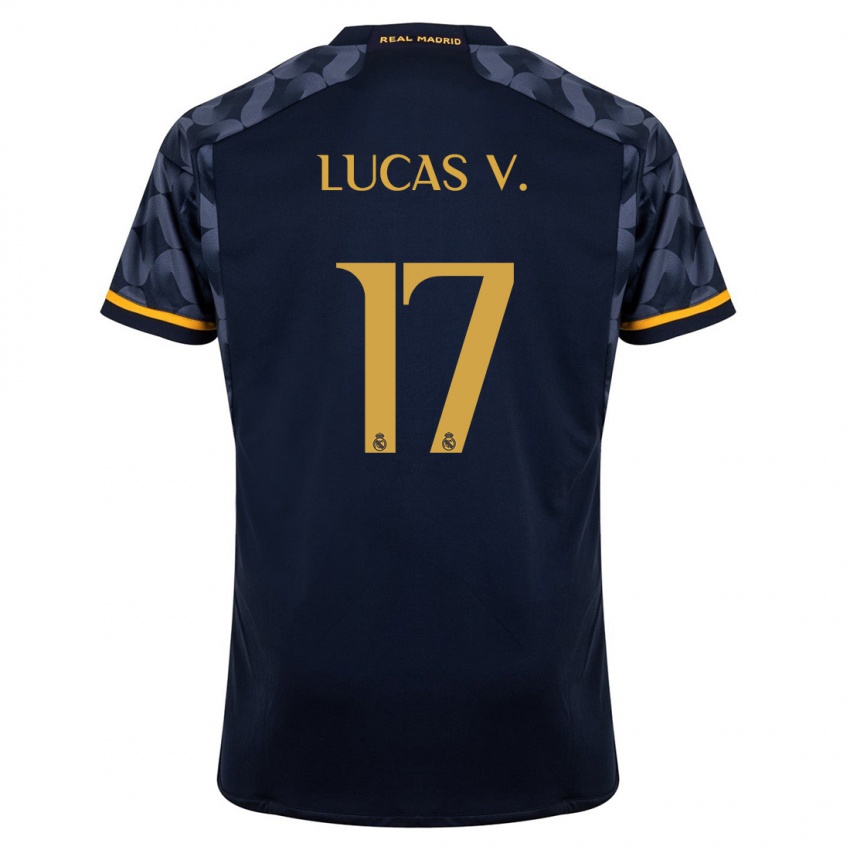Kinderen Lucas Vazquez #17 Donkerblauw Uitshirt Uittenue 2023/24 T-Shirt