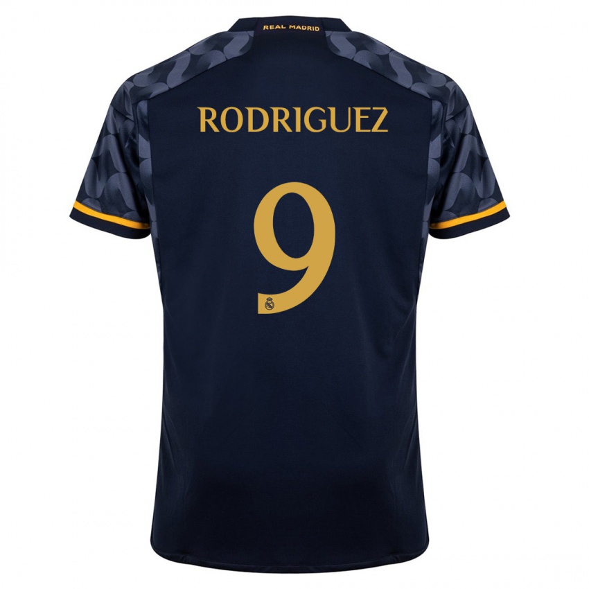 Kinderen Alvaro Rodriguez #9 Donkerblauw Uitshirt Uittenue 2023/24 T-Shirt