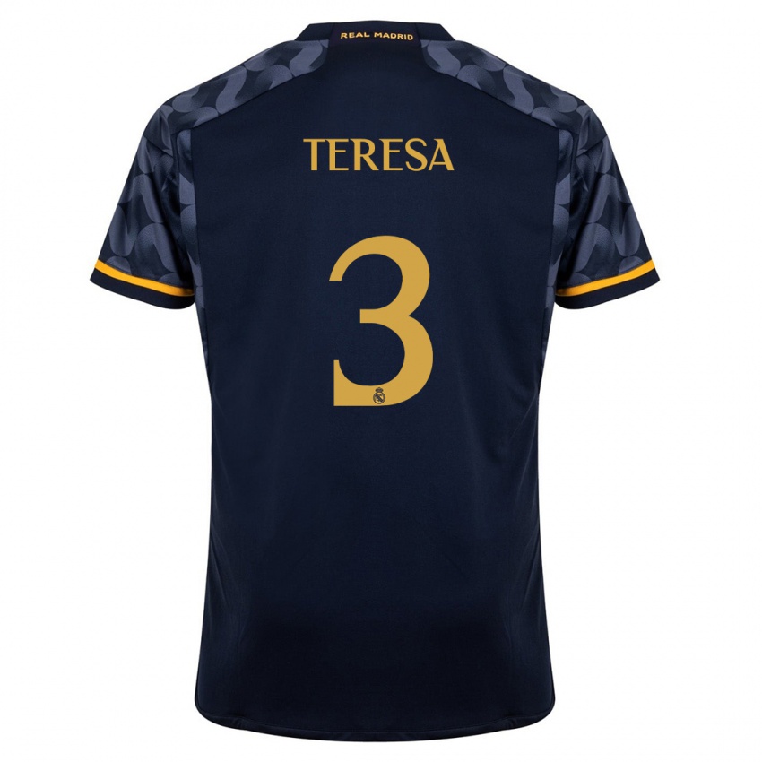 Kinderen Teresa Abelleira #3 Donkerblauw Uitshirt Uittenue 2023/24 T-Shirt