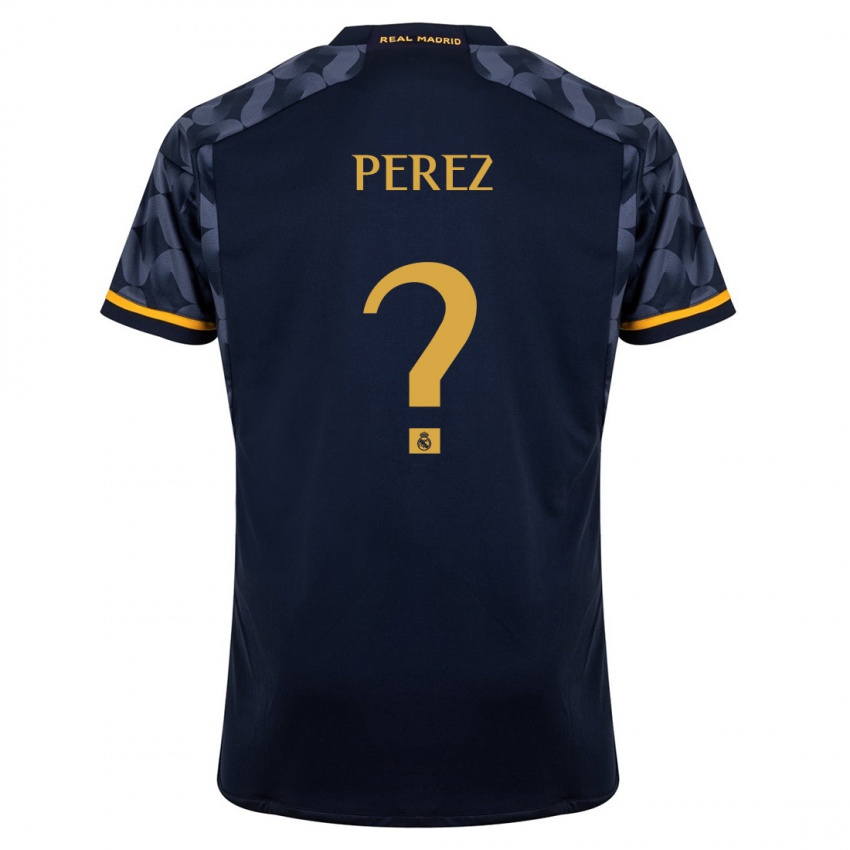 Kinderen Yeray Perez #0 Donkerblauw Uitshirt Uittenue 2023/24 T-Shirt