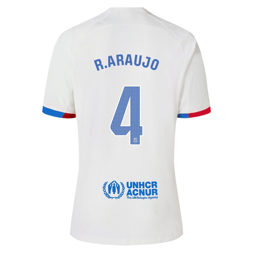 Kinderen Ronald Araujo #4 Wit Uitshirt Uittenue 2023/24 T-Shirt