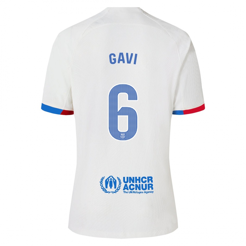 Kinderen Gavi #6 Wit Uitshirt Uittenue 2023/24 T-Shirt