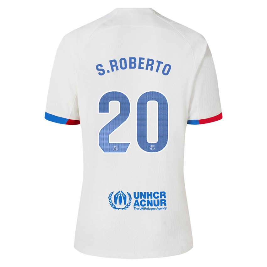 Kinderen Sergi Roberto #20 Wit Uitshirt Uittenue 2023/24 T-Shirt