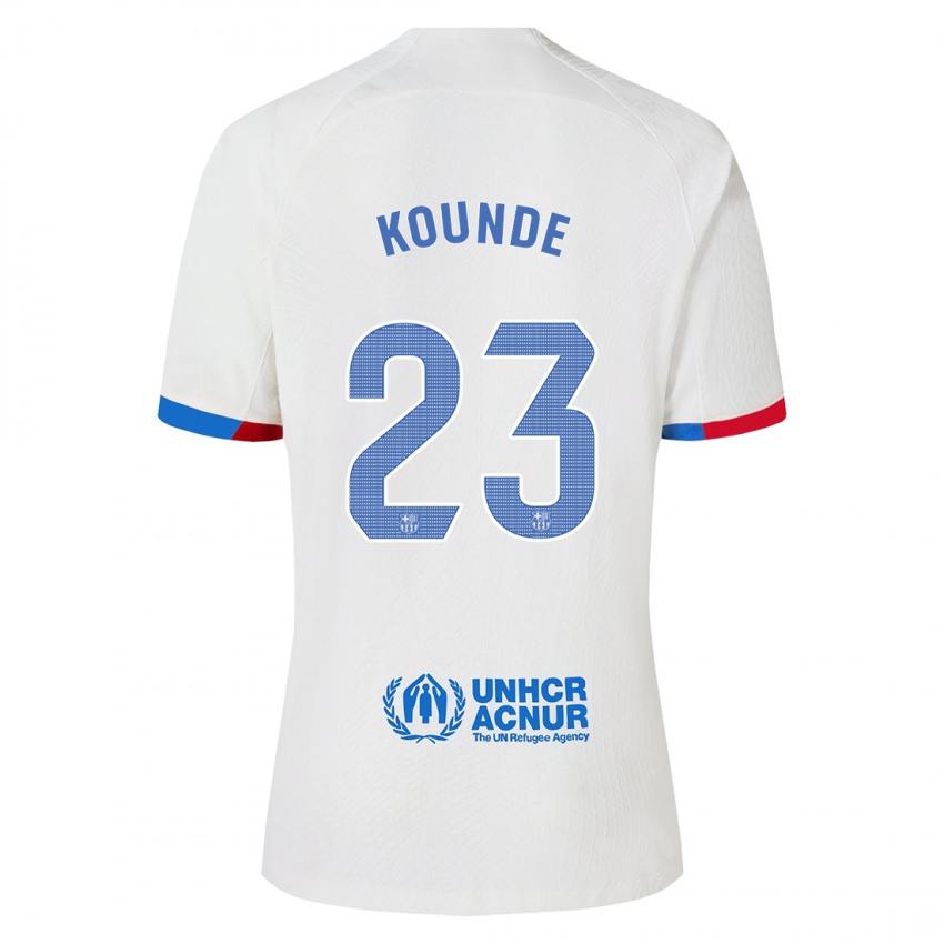 Kinderen Jules Kounde #23 Wit Uitshirt Uittenue 2023/24 T-Shirt