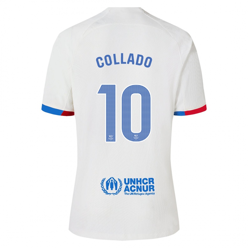Kinderen Alex Collado #10 Wit Uitshirt Uittenue 2023/24 T-Shirt