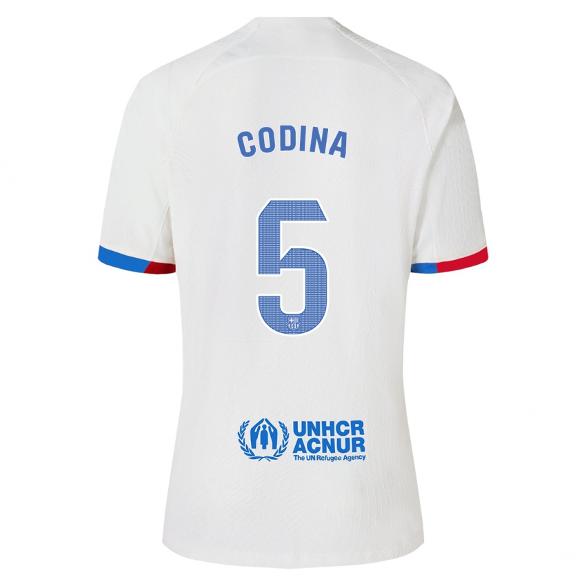Kinderen Laia Codina #5 Wit Uitshirt Uittenue 2023/24 T-Shirt