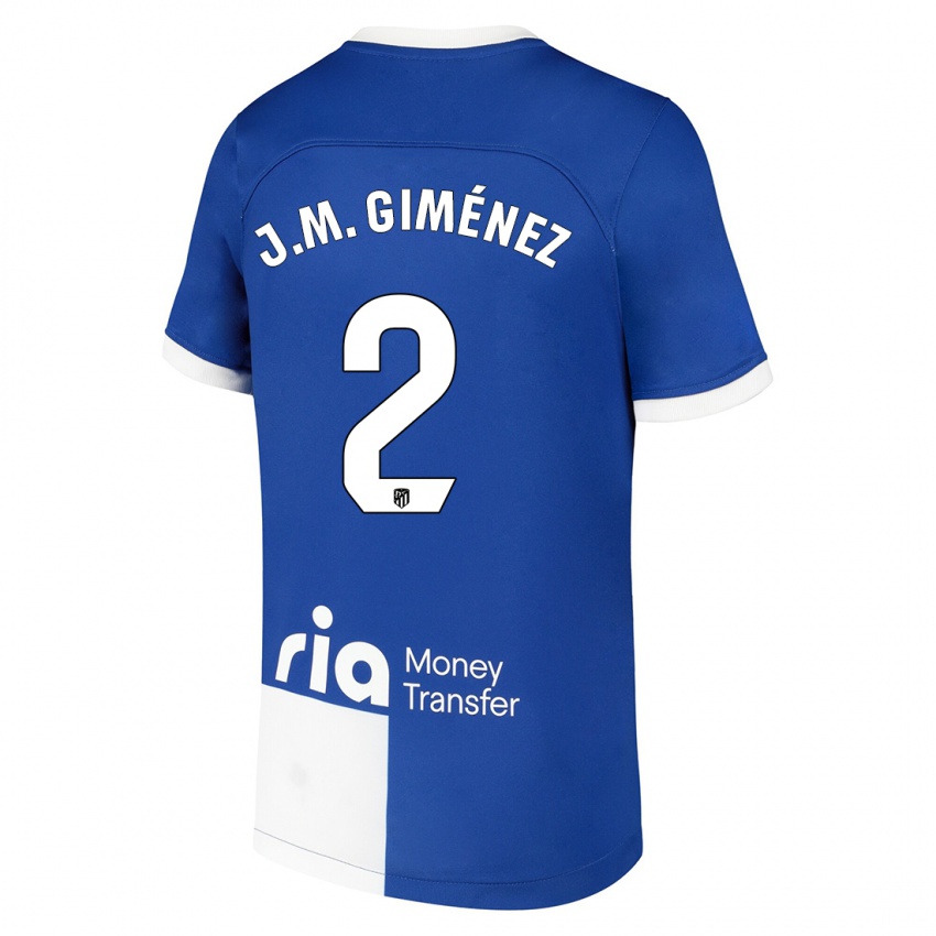 Kinderen Jose Maria Gimenez #2 Blauw Wit Uitshirt Uittenue 2023/24 T-Shirt