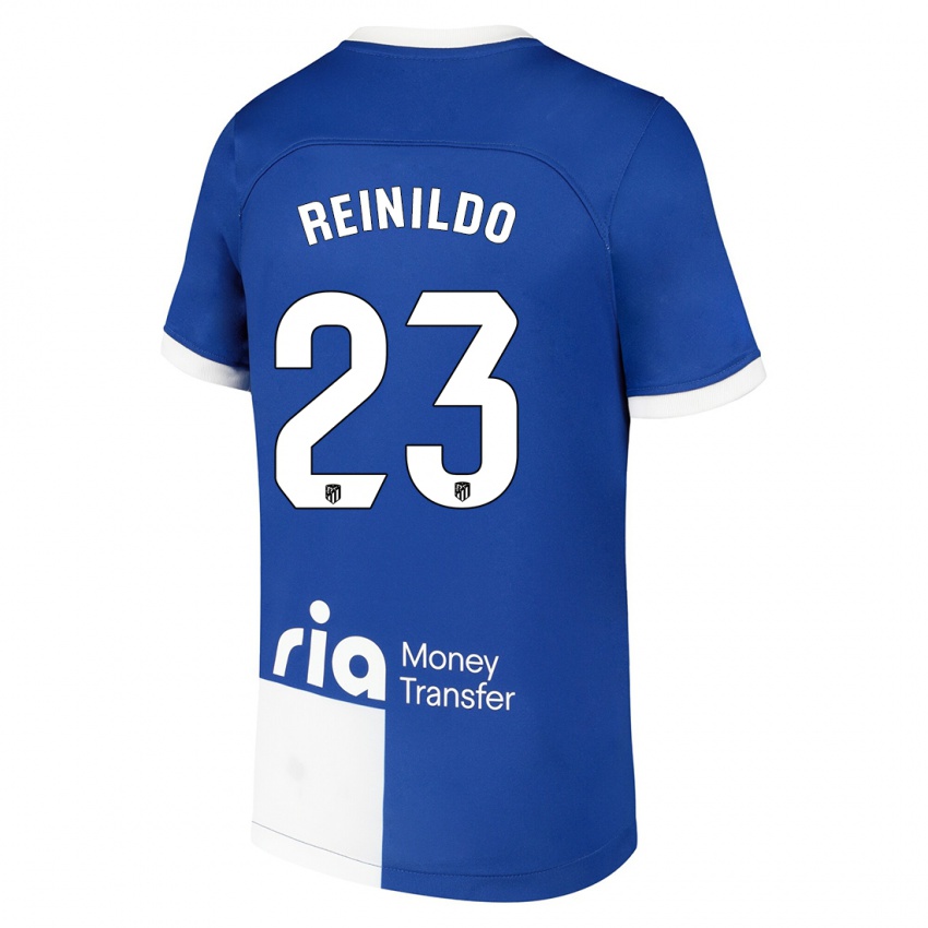 Kinderen Reinildo Mandava #23 Blauw Wit Uitshirt Uittenue 2023/24 T-Shirt