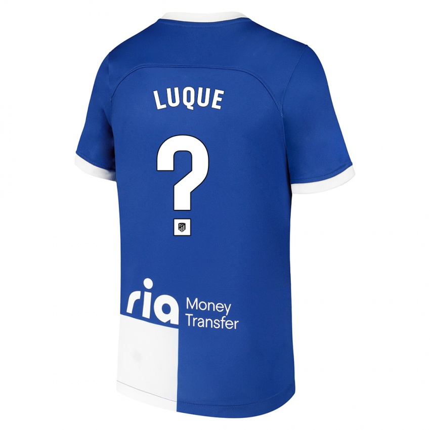 Kinderen Adrian Luque #0 Blauw Wit Uitshirt Uittenue 2023/24 T-Shirt