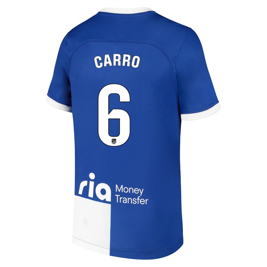 Kinderen Mikel Carro #6 Blauw Wit Uitshirt Uittenue 2023/24 T-Shirt