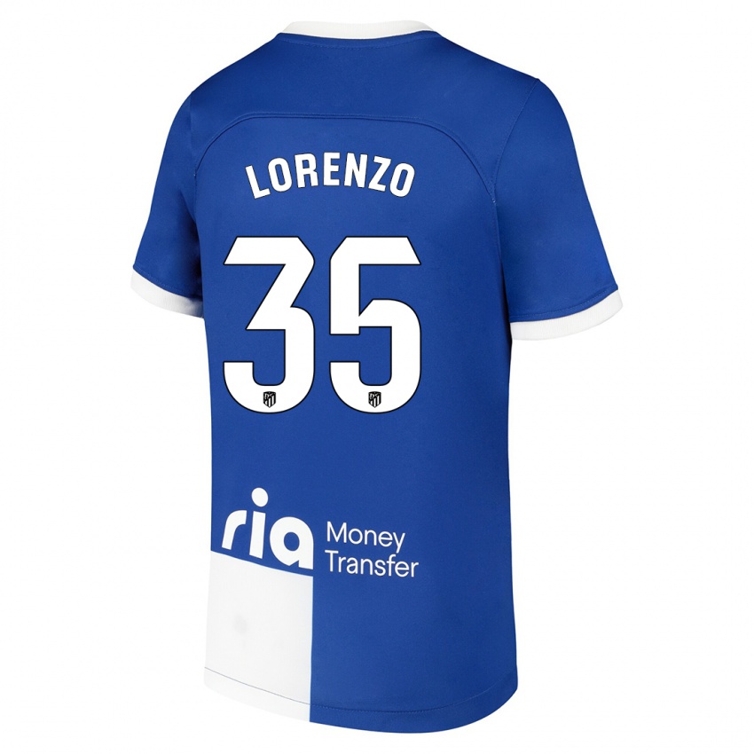 Kinderen Diego Lorenzo #35 Blauw Wit Uitshirt Uittenue 2023/24 T-Shirt