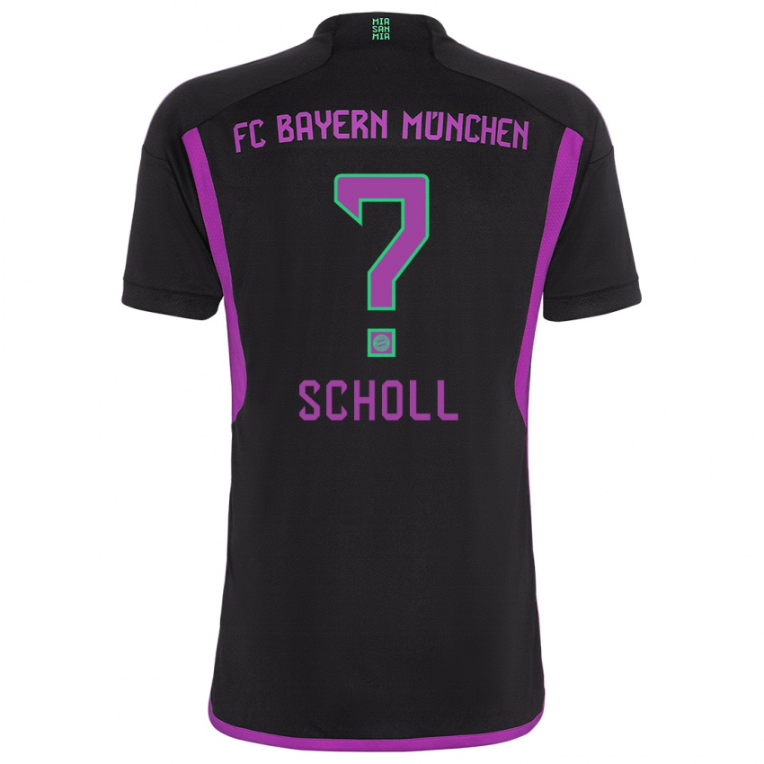 Kinderen Paul Scholl #0 Zwart Uitshirt Uittenue 2023/24 T-Shirt