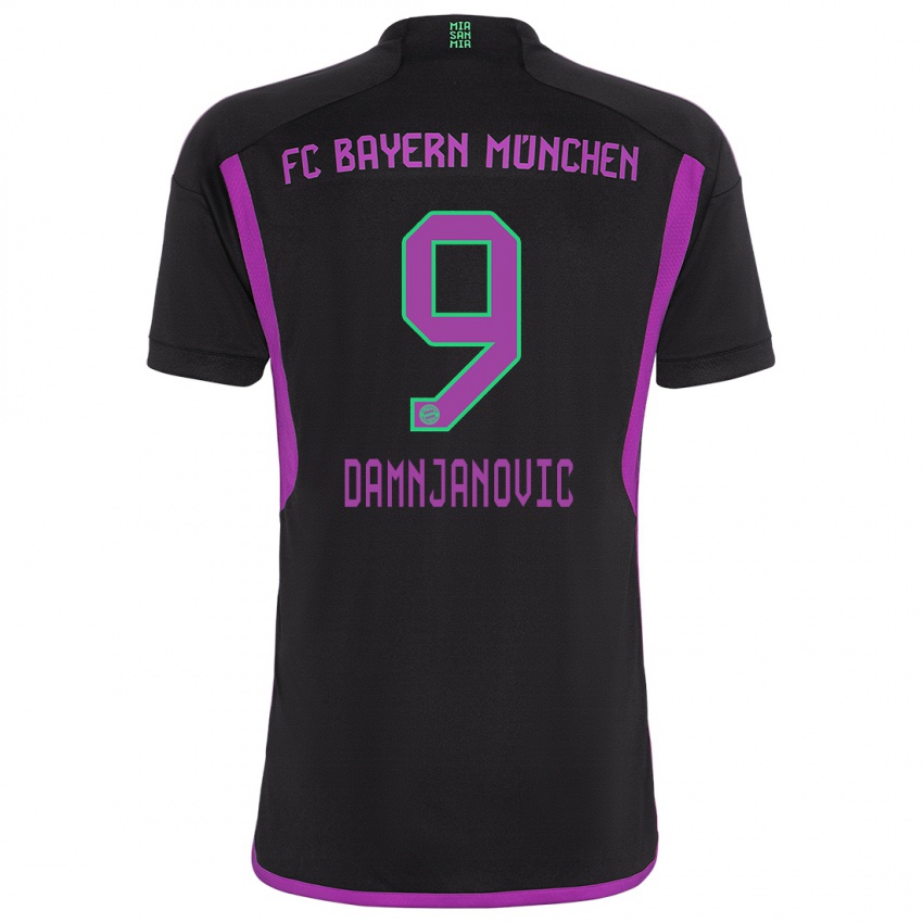 Kinderen Jovana Damnjanovic #9 Zwart Uitshirt Uittenue 2023/24 T-Shirt