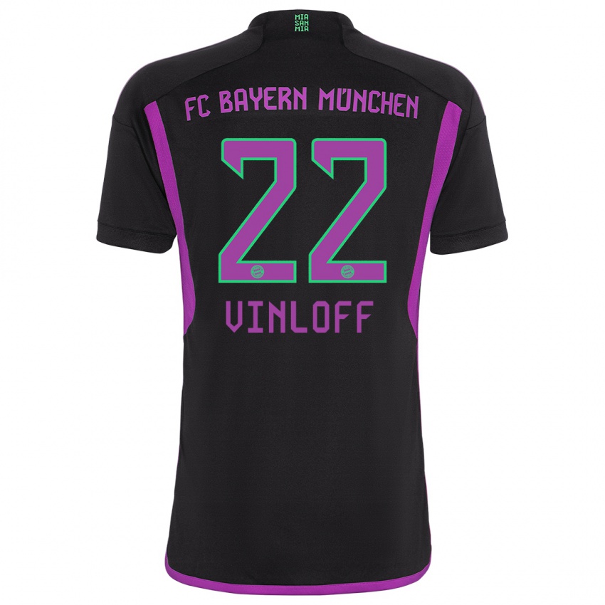 Kinderen Matteo Vinloff #22 Zwart Uitshirt Uittenue 2023/24 T-Shirt