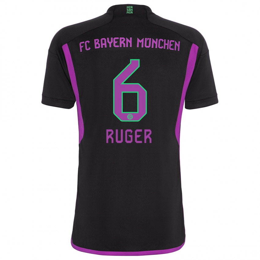 Kinderen Kurt Ruger #6 Zwart Uitshirt Uittenue 2023/24 T-Shirt
