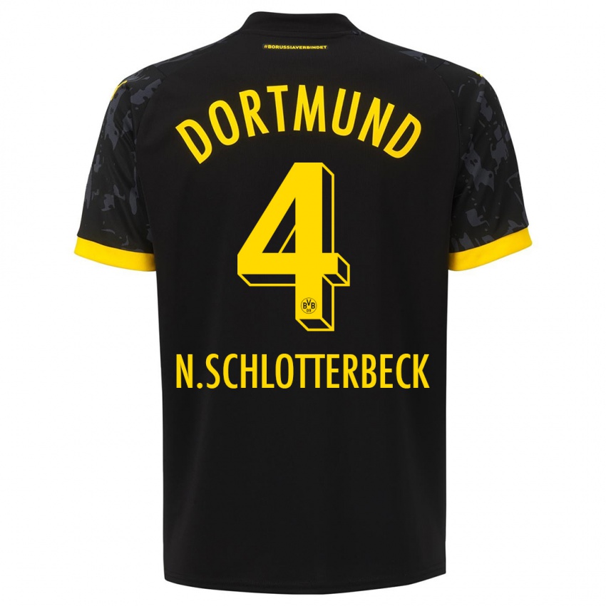 Kinderen Nico Schlotterbeck #4 Zwart Uitshirt Uittenue 2023/24 T-Shirt