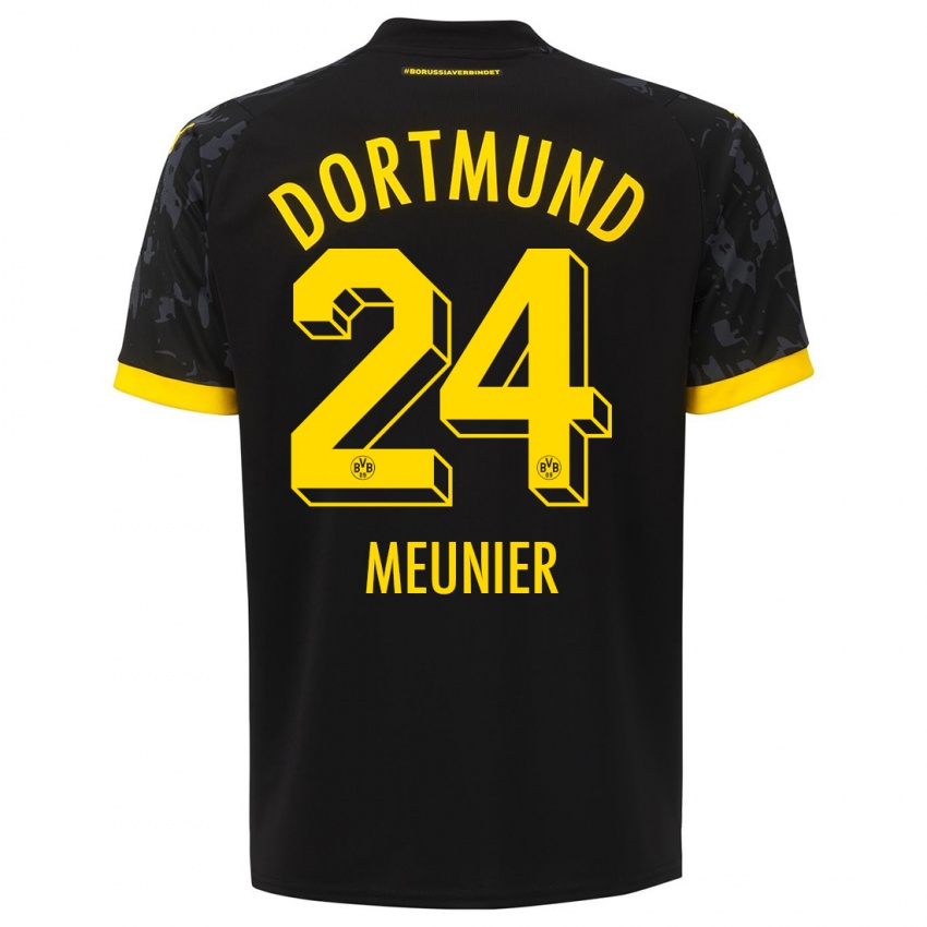 Kinderen Thomas Meunier #24 Zwart Uitshirt Uittenue 2023/24 T-Shirt