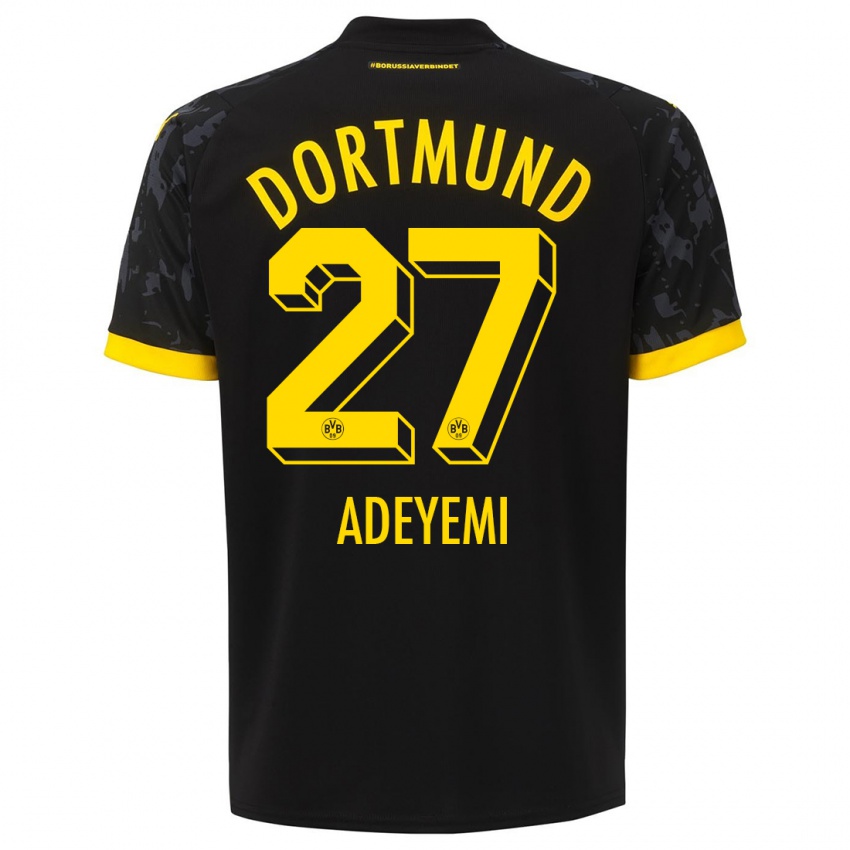 Kinderen Karim Adeyemi #27 Zwart Uitshirt Uittenue 2023/24 T-Shirt