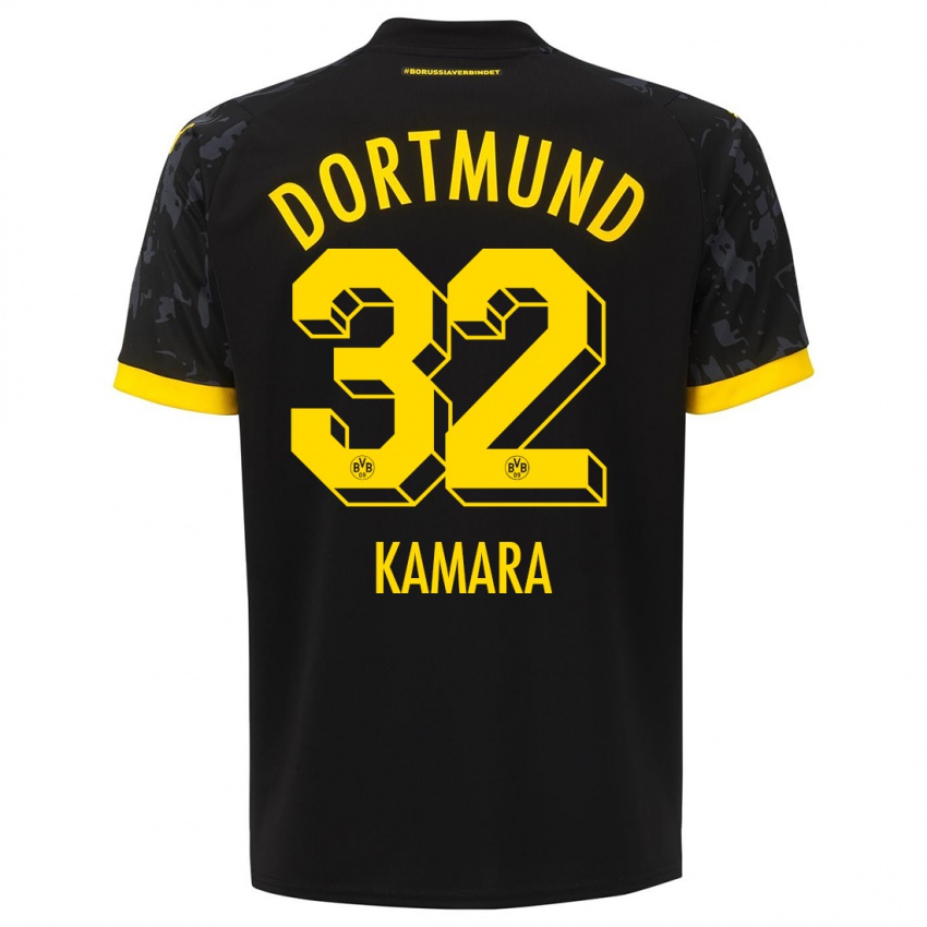 Kinderen Abdoulaye Kamara #32 Zwart Uitshirt Uittenue 2023/24 T-Shirt