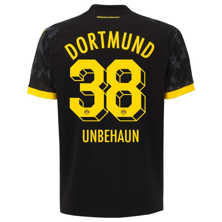 Kinderen Luca Unbehaun #38 Zwart Uitshirt Uittenue 2023/24 T-Shirt