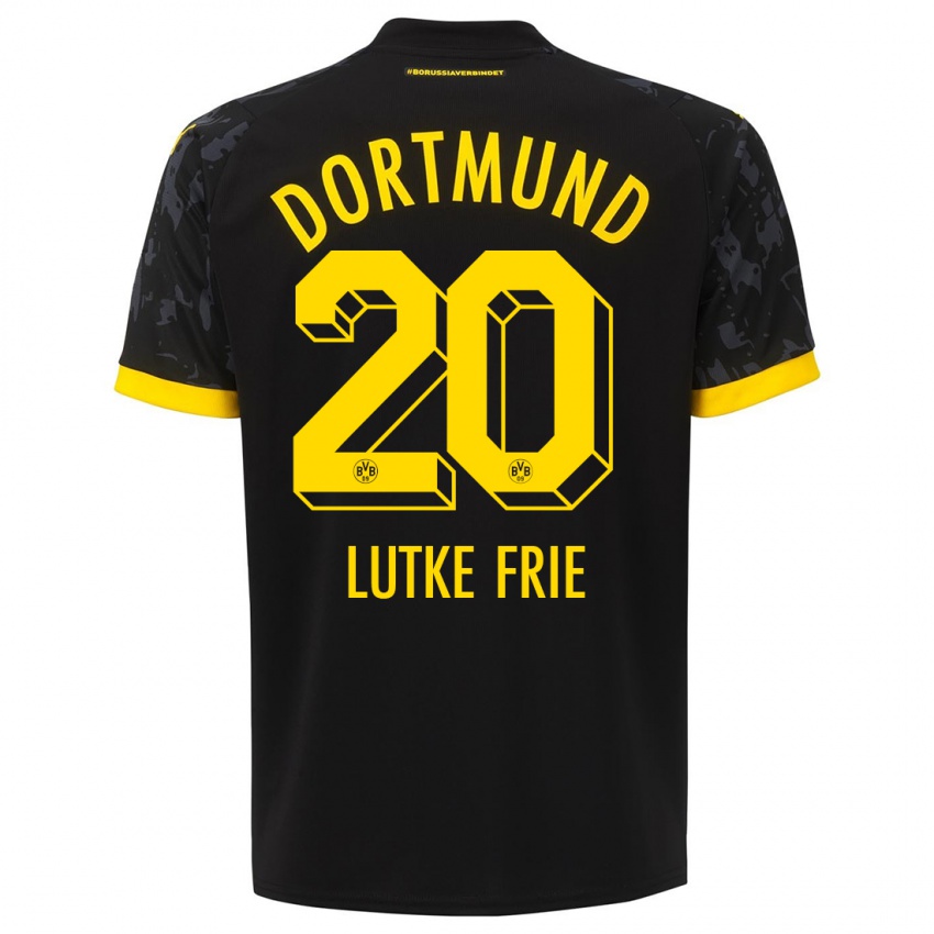 Kinderen Dennis Lutke-Frie #20 Zwart Uitshirt Uittenue 2023/24 T-Shirt