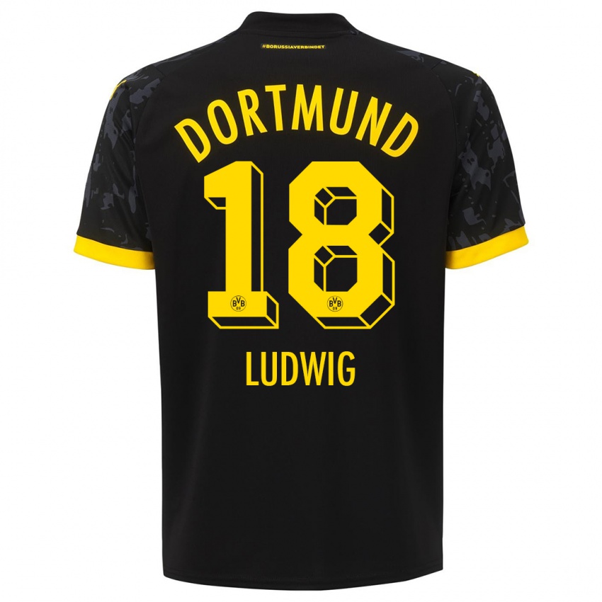 Kinderen Michel Ludwig #18 Zwart Uitshirt Uittenue 2023/24 T-Shirt