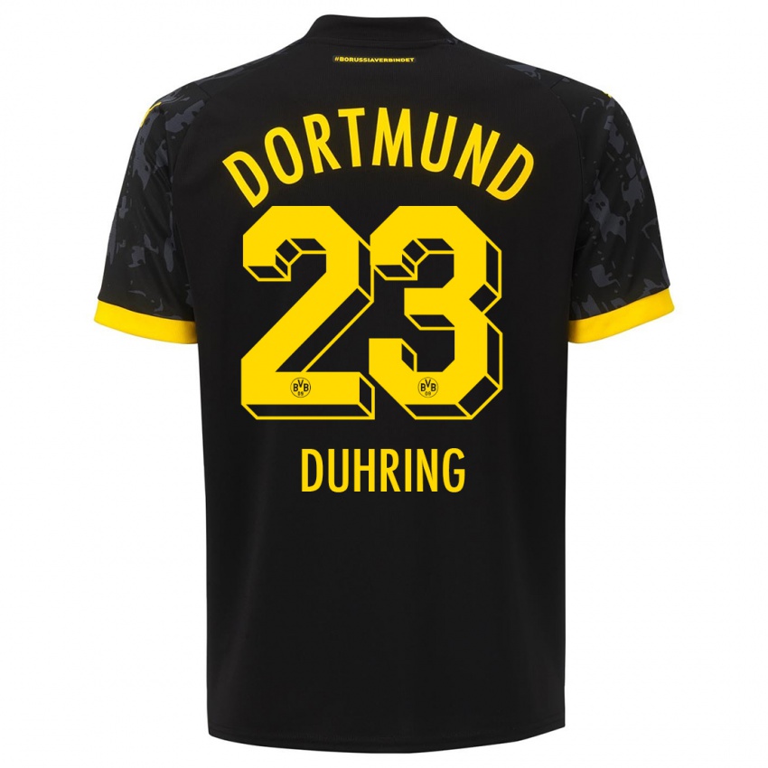 Kinderen Marc Niclas Duhring #23 Zwart Uitshirt Uittenue 2023/24 T-Shirt
