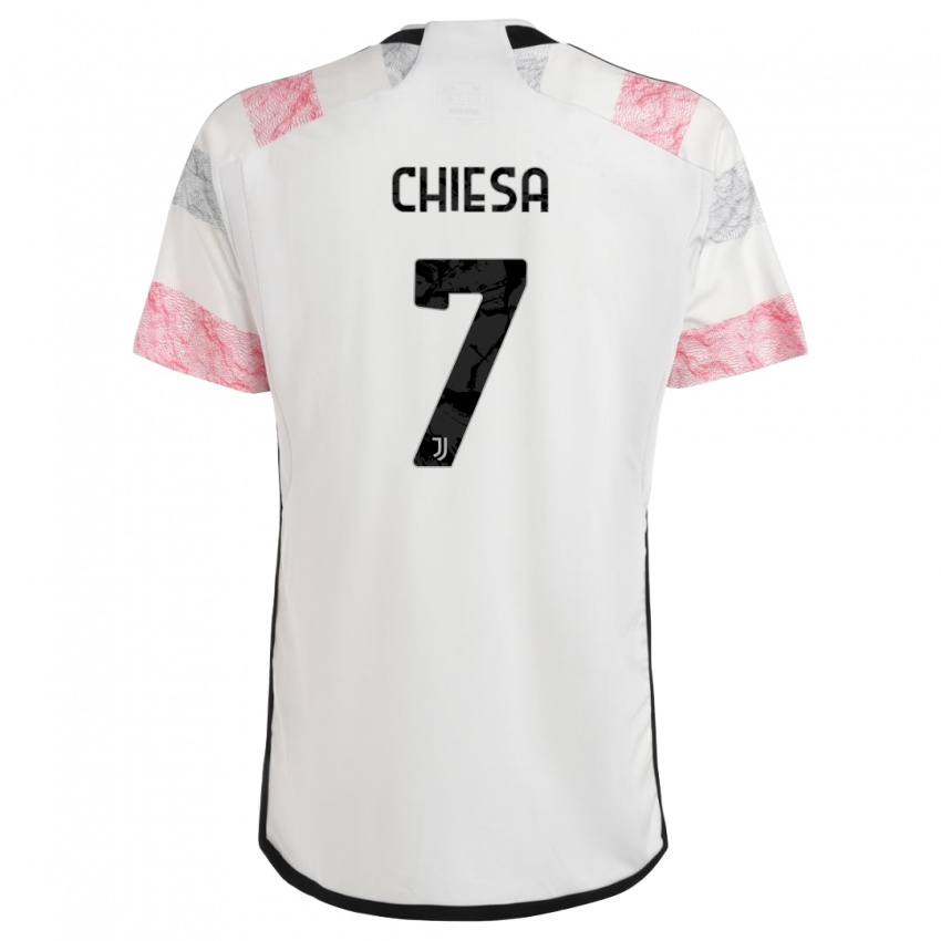 Kinderen Federico Chiesa #7 Wit Roze Uitshirt Uittenue 2023/24 T-Shirt