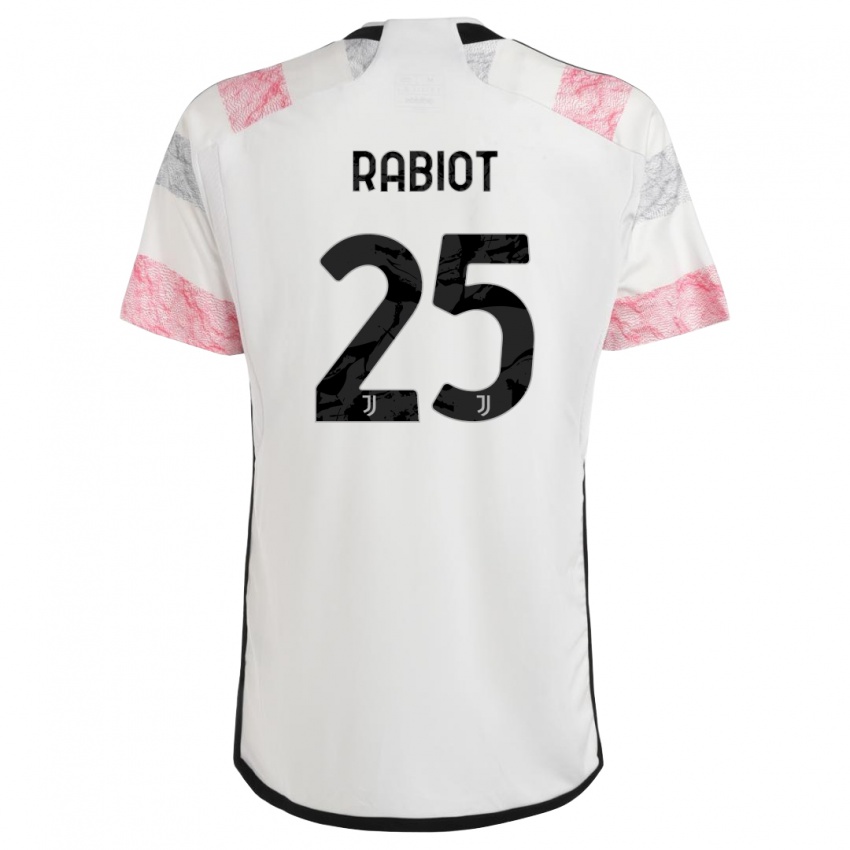 Kinderen Adrien Rabiot #25 Wit Roze Uitshirt Uittenue 2023/24 T-Shirt