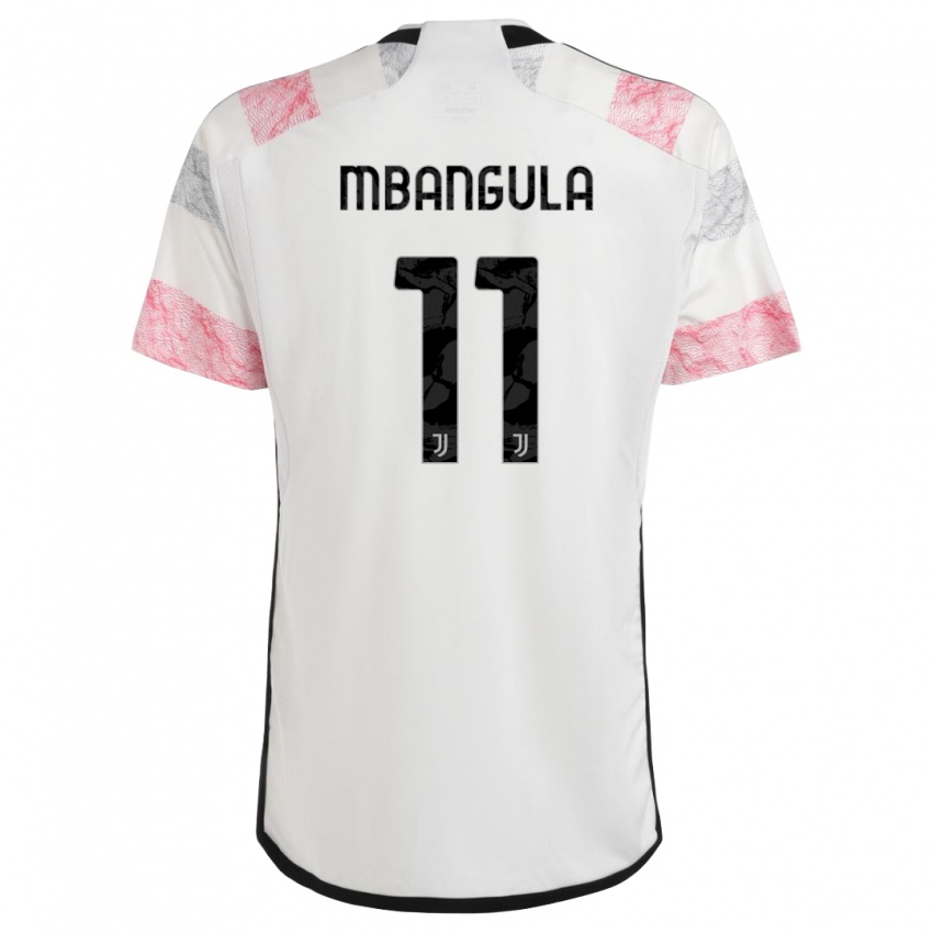 Kinderen Samuel Mbangula #11 Wit Roze Uitshirt Uittenue 2023/24 T-Shirt