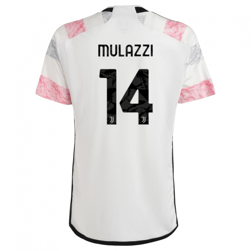 Kinderen Gabriele Mulazzi #14 Wit Roze Uitshirt Uittenue 2023/24 T-Shirt