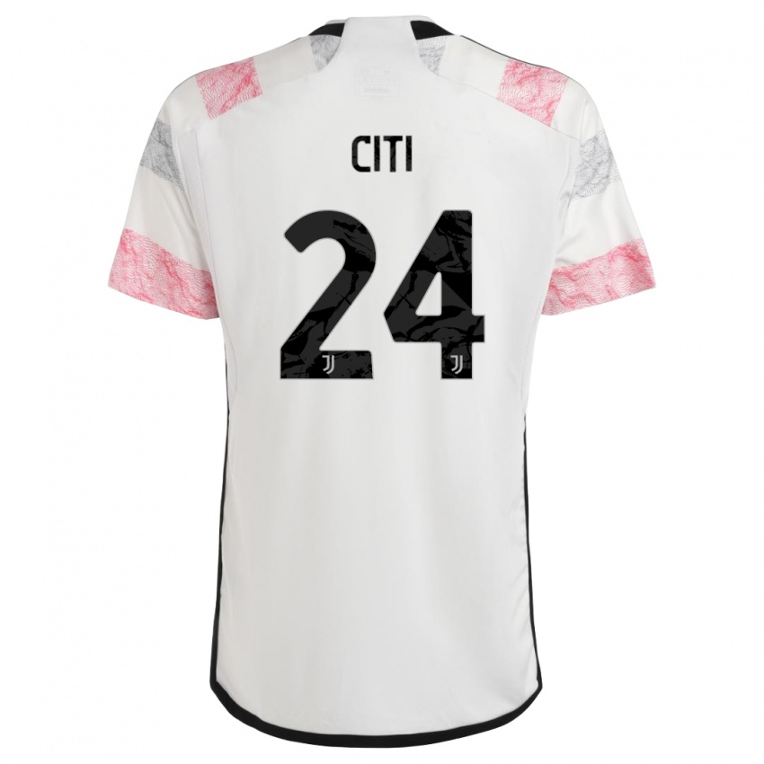 Kinderen Alessandro Citi #24 Wit Roze Uitshirt Uittenue 2023/24 T-Shirt