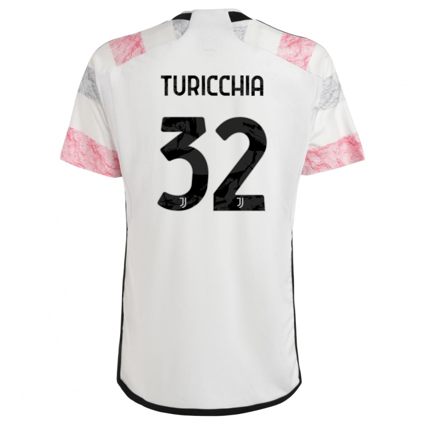 Kinderen Riccardo Turicchia #32 Wit Roze Uitshirt Uittenue 2023/24 T-Shirt