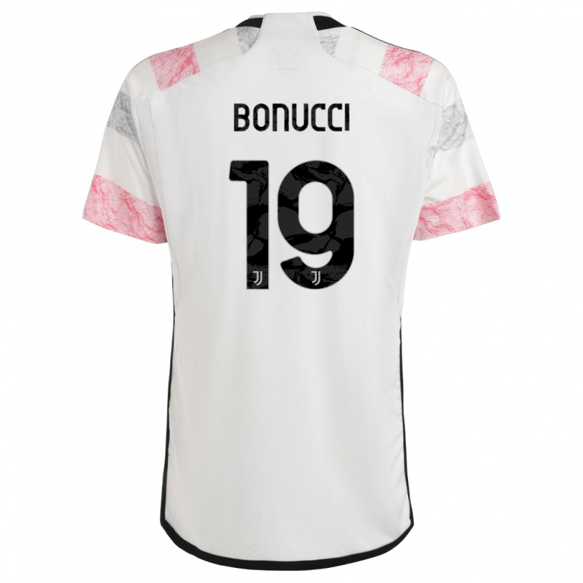 Kinderen Leonardo Bonucci #19 Wit Roze Uitshirt Uittenue 2023/24 T-Shirt