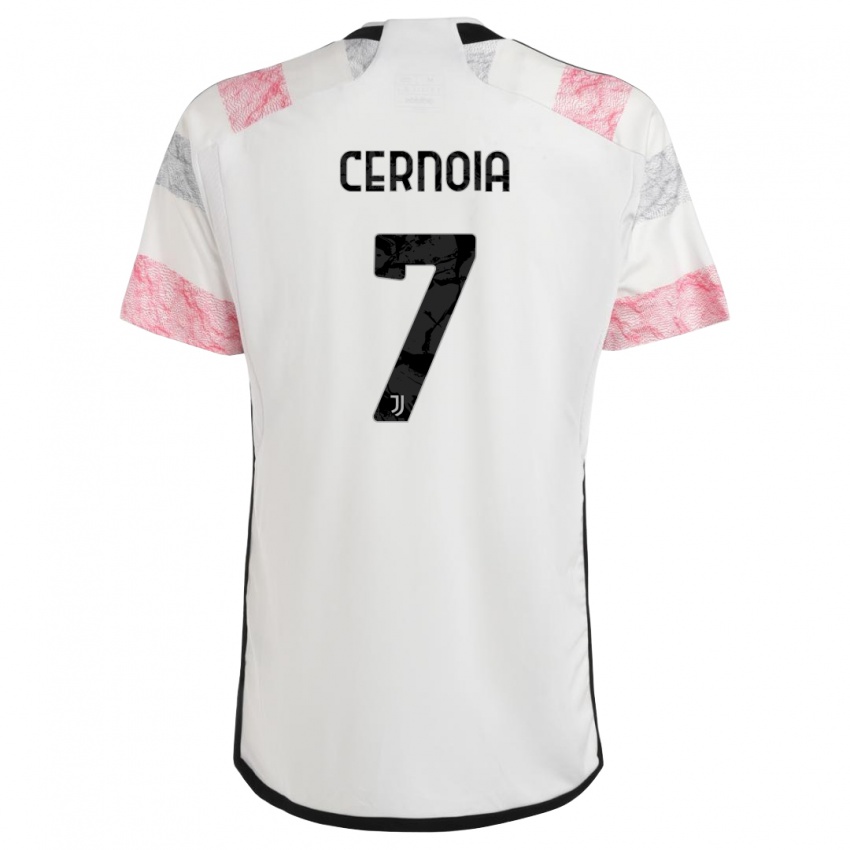 Kinderen Valentina Cernoia #7 Wit Roze Uitshirt Uittenue 2023/24 T-Shirt