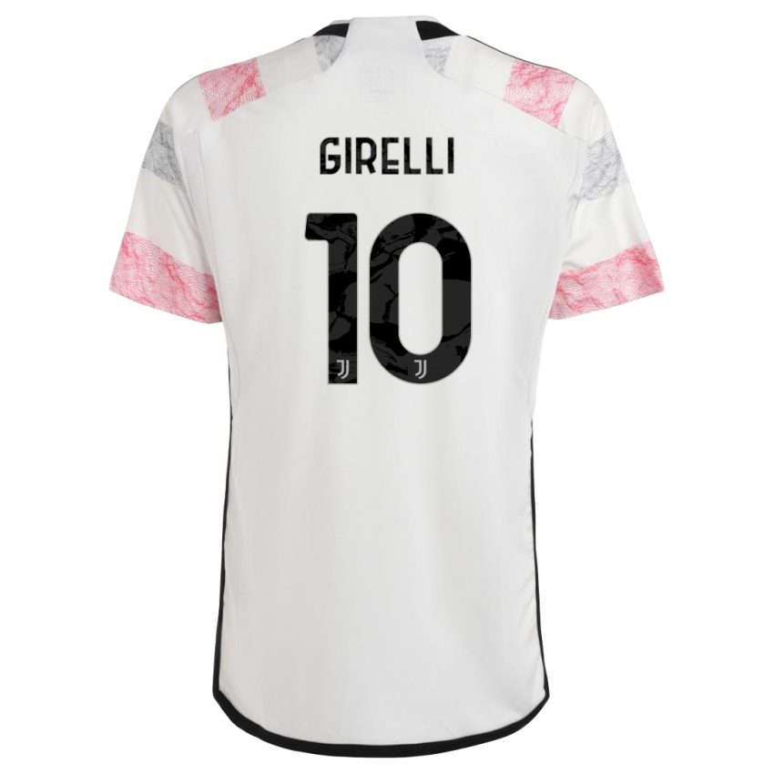 Kinderen Cristiana Girelli #10 Wit Roze Uitshirt Uittenue 2023/24 T-Shirt