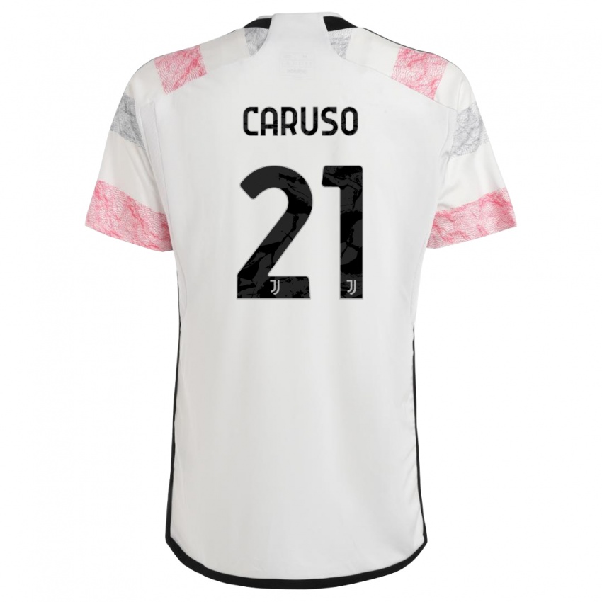 Kinderen Arianna Caruso #21 Wit Roze Uitshirt Uittenue 2023/24 T-Shirt