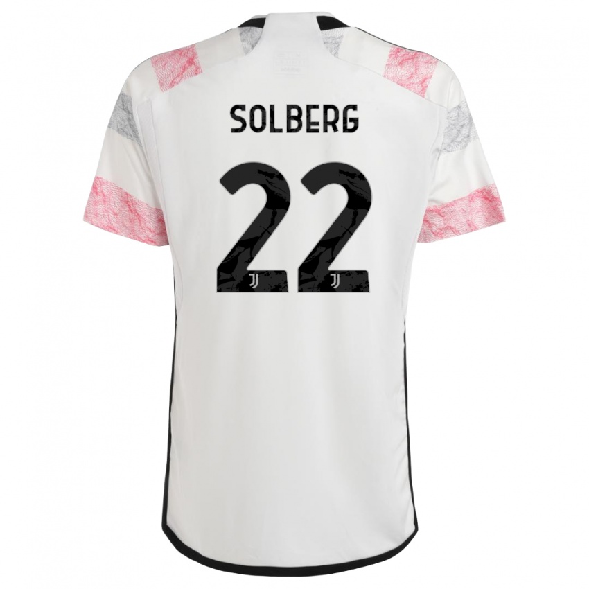 Kinderen Elias Solberg #22 Wit Roze Uitshirt Uittenue 2023/24 T-Shirt