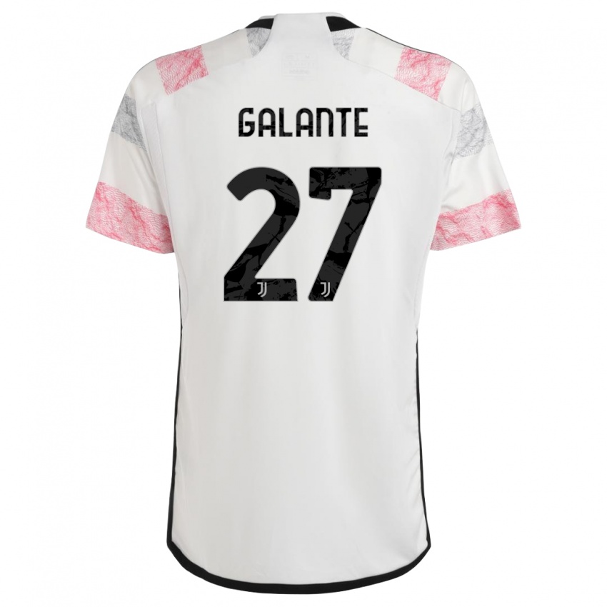Kinderen Tommaso Galante #27 Wit Roze Uitshirt Uittenue 2023/24 T-Shirt