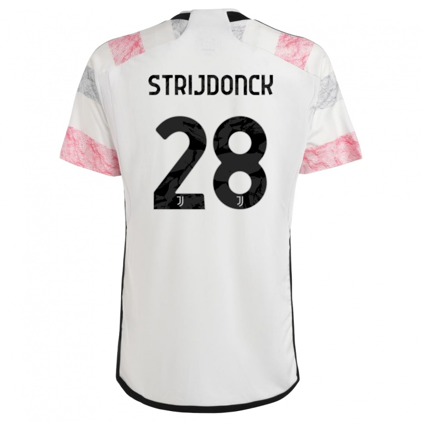 Kinderen Bayron Strijdonck #28 Wit Roze Uitshirt Uittenue 2023/24 T-Shirt