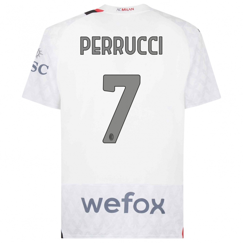 Kinderen Vincenzo Perrucci #7 Wit Uitshirt Uittenue 2023/24 T-Shirt