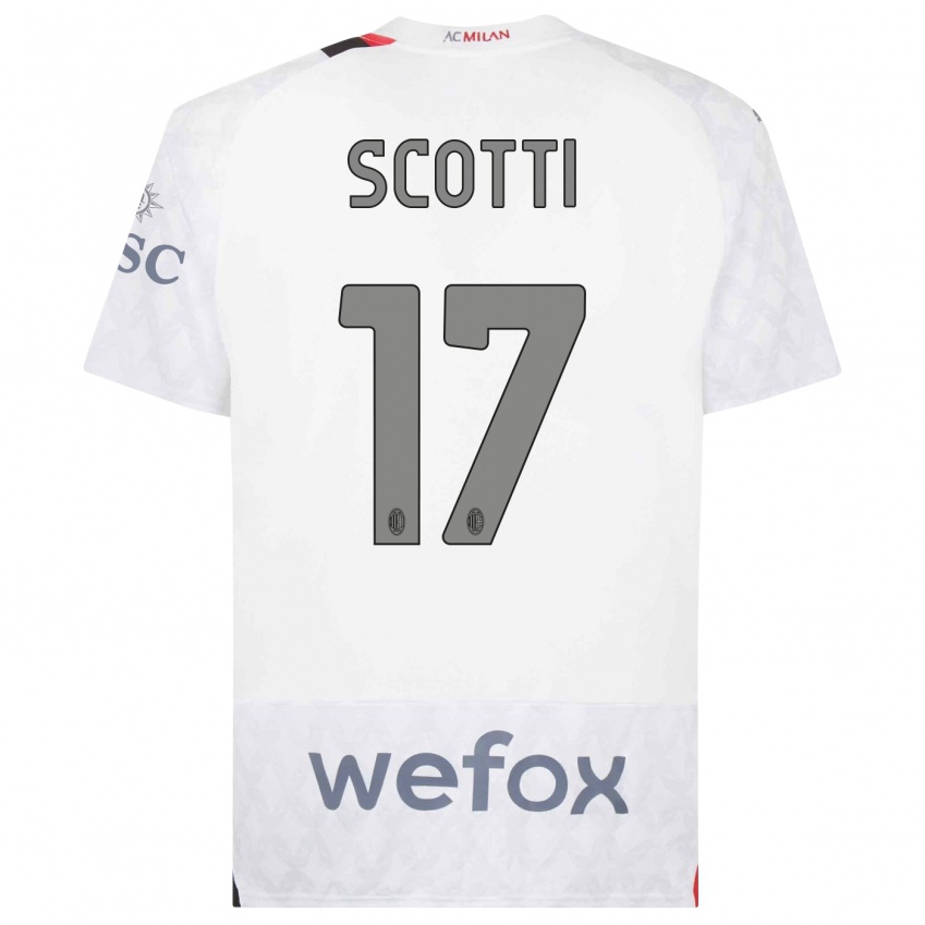 Kinderen Filippo Scotti #17 Wit Uitshirt Uittenue 2023/24 T-Shirt