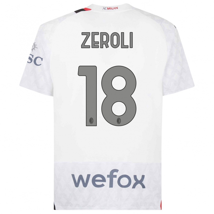 Kinderen Kevin Zeroli #18 Wit Uitshirt Uittenue 2023/24 T-Shirt