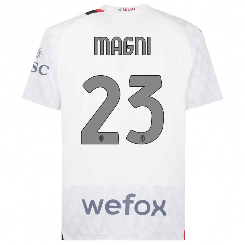 Kinderen Vittorio Magni #23 Wit Uitshirt Uittenue 2023/24 T-Shirt