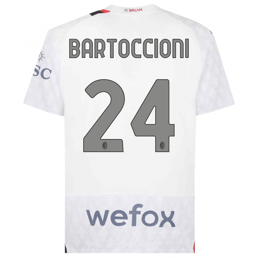 Kinderen Andrea Bartoccioni #24 Wit Uitshirt Uittenue 2023/24 T-Shirt