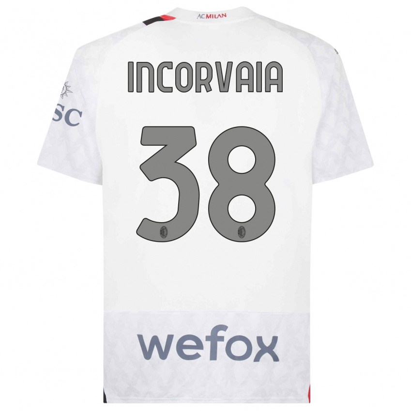 Kinderen Giovanni Incorvaia #38 Wit Uitshirt Uittenue 2023/24 T-Shirt